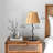 Metal Table Lamp Set with Natural Raffia Shade (LED Bulb Included)