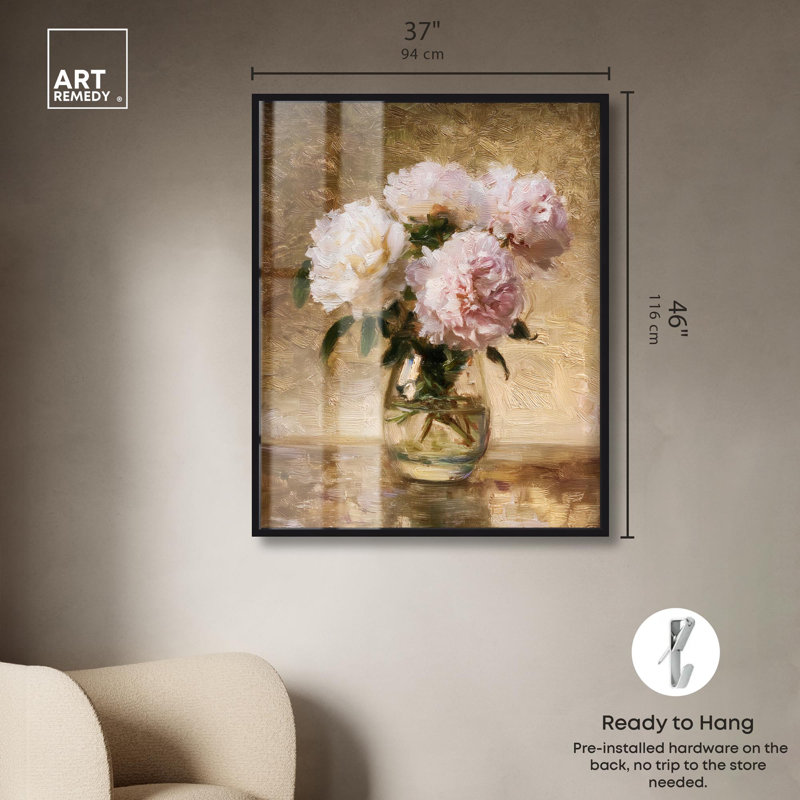 «Rose of Grace Shadowbox Print» par Art Remedy, H 46 po x l 37 po, Noir