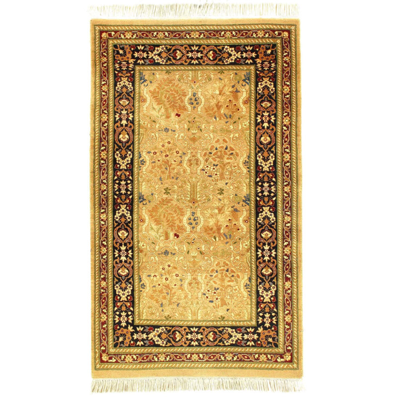 Tapis beige en laine / coton noué à la main de style oriental Narada 2 pi x 4 pi