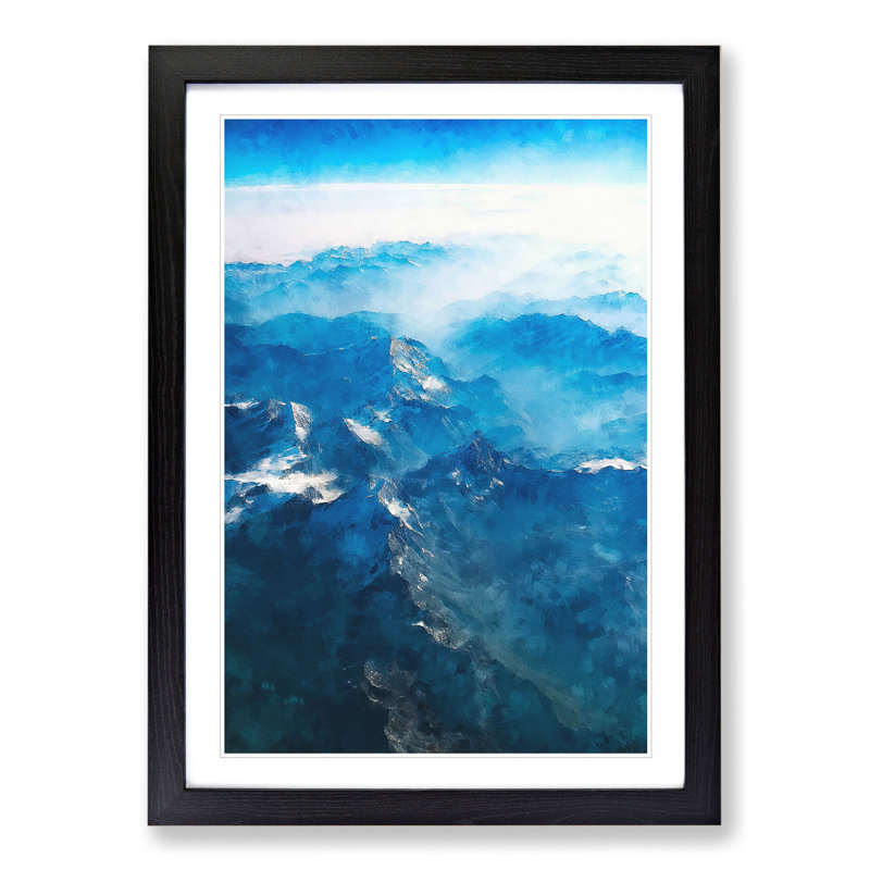 Mountain Tops in Switzerland - Framed Print, Black Framed, 48cm H x 36cm W x 2cm D