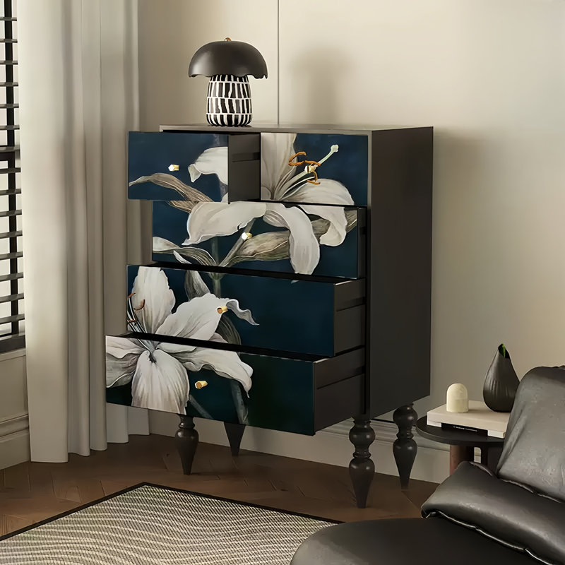 French Floral Patterns Decorative Cabinet