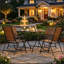 Ensemble de mobilier de jardin gain de place, ensemble repas de patio pliable, ensemble de conversation de jardin cinq pièces