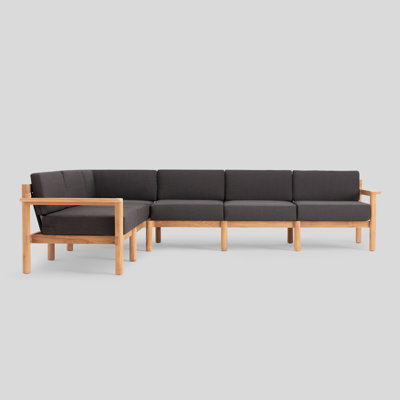 Haven Teak 6 - Person Modular Patio Conversation Sets with Cushions