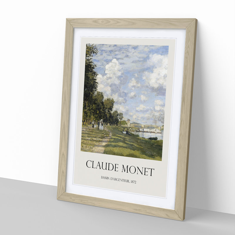 Bassin Dargenteuil by Claude Monet - Picture Frame Graphic Art, Oak Framed, 48cm H x 36cm W x 2cm D