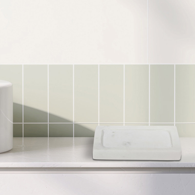 Porte-savon rectangulaire en marbre blanc Beatrice
