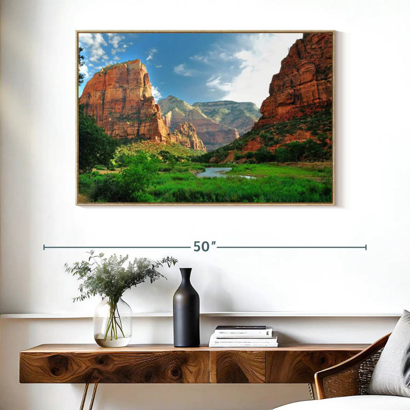 Canyons du parc national de Zion, Cadre flottant en bois naturel, 40 po x 27 po