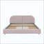 Structure de lit tapissier de style minimaliste moderne - Tissu de fil rond, tête de lit haute incurvée, support de pieds robuste et rangement à roulettes, matelas non inclus-53740523-53740527