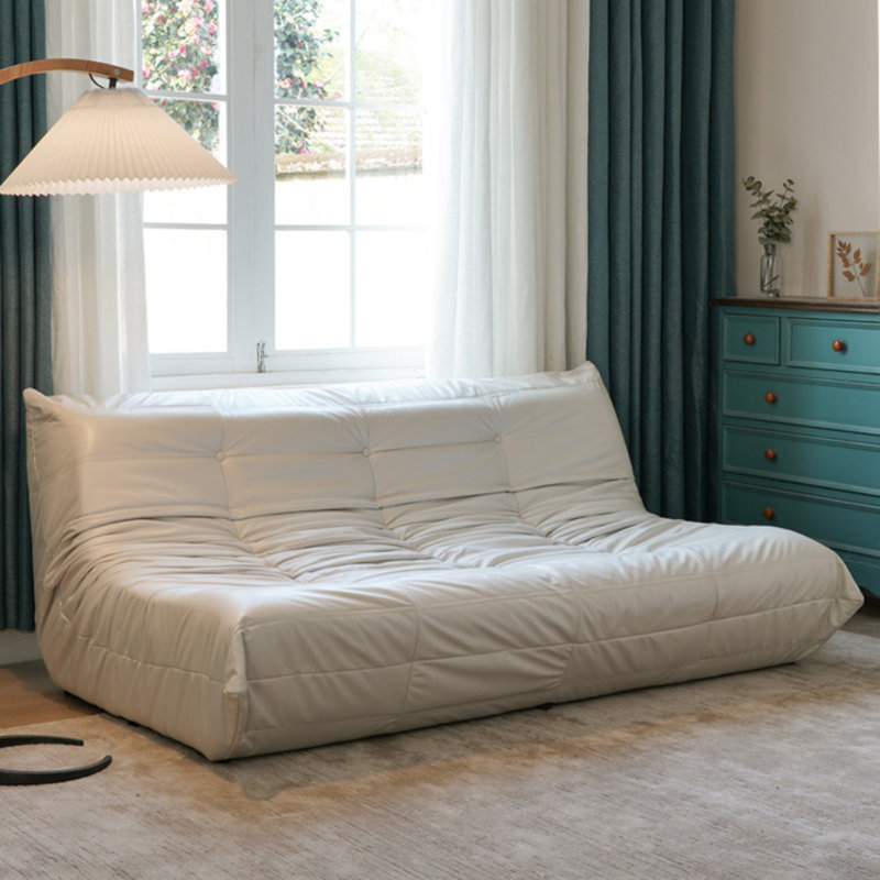 Canapé simple et créatif de 70,8 po, Tissu blanc cassé