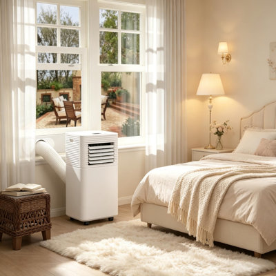 10000 BTU Portable Air Conditioner for Room Up to 441 Sq. Ft., High-Powered Cooling Performance Portable AC with LED Display Remote Control, 24H Timer
