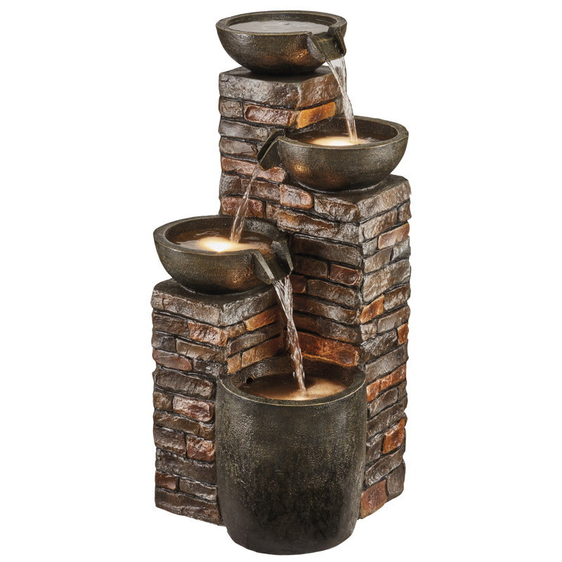 Kalgan Weather Resistant Cascade Fountain with Light