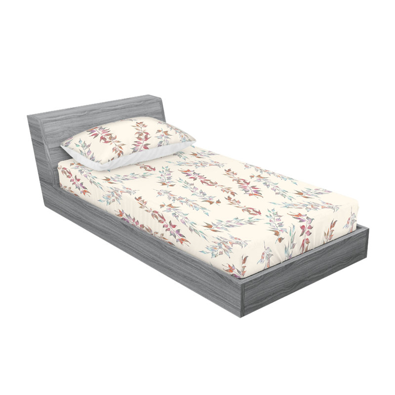Drap-housse et taie décorative Ambesonne, Ensemble de draps pour lit simple avec 1 taie d'or