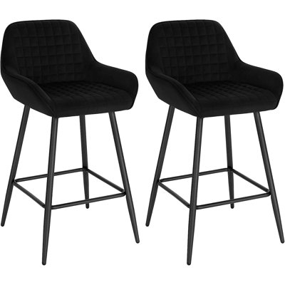 Chisato Upholstered Counter Stool with Metal Frame
