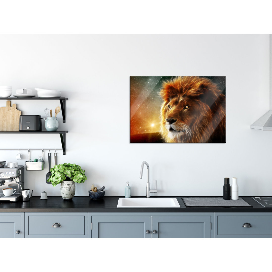 Glasbild Abstract Lion