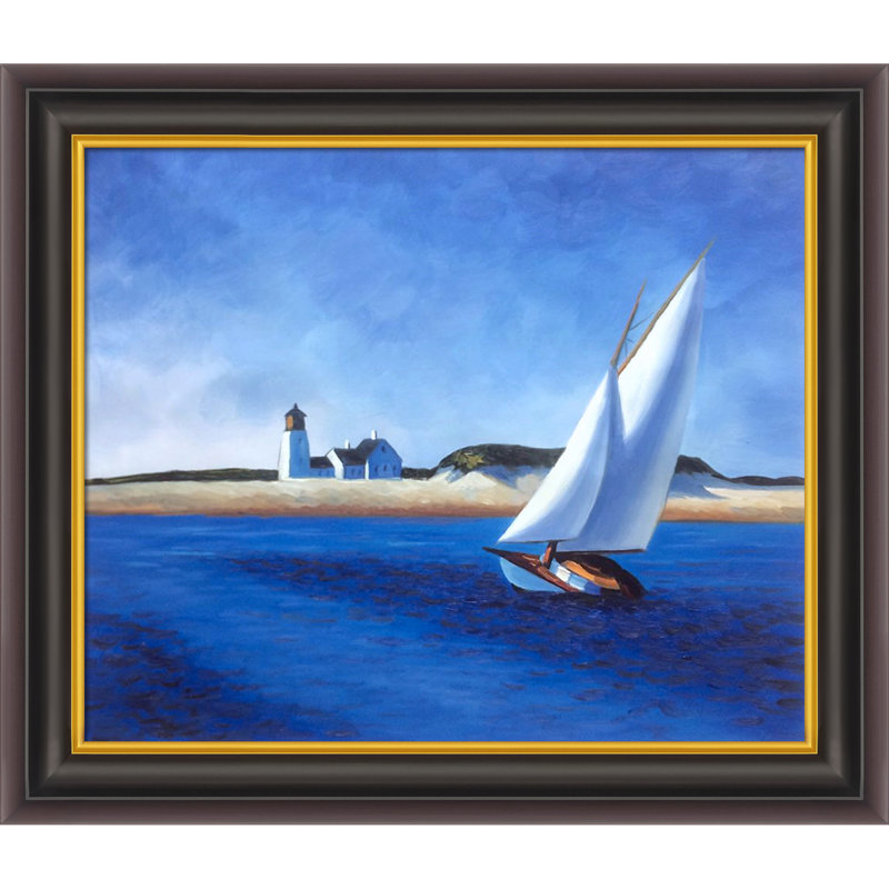 « the long leg » par edward trémie, peinture encadrée, H 26 po x l 30 po x P 2 po, Encadré opulent