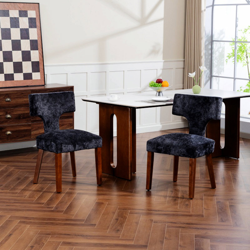 Deux chaises d'intérieur, chaises de salle à manger modernes, chaises d'appoint rembourrées pour la maison, Gris