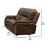 Causeuse inclinable manuelle Heny, assise en tissu brun, 68 pouces sans affaissement