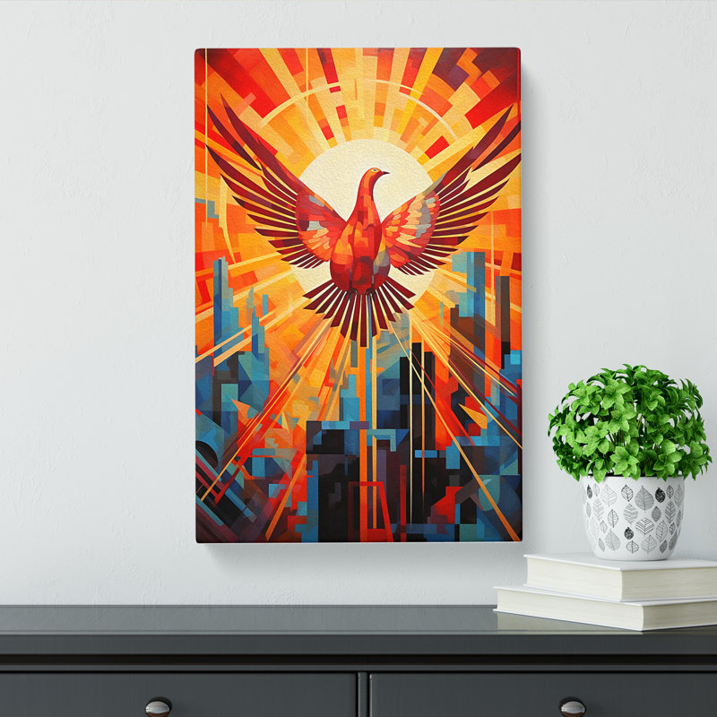 Phoenix Constructivism Art No.3 - Wrapped Canvas, 60cm H x 40cm W x 3cm D