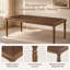Table de salle à manger rustique en bois - Modèle rectangulaire avec pieds tournés et sculptés pour la cuisine et la salle à manger