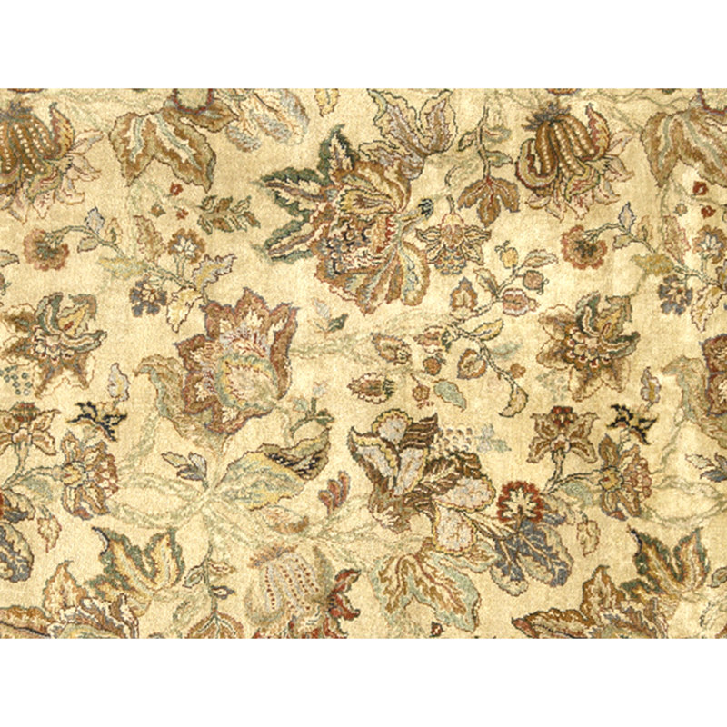 Hand Knotted Oriental Area Rug in Gold And Blue