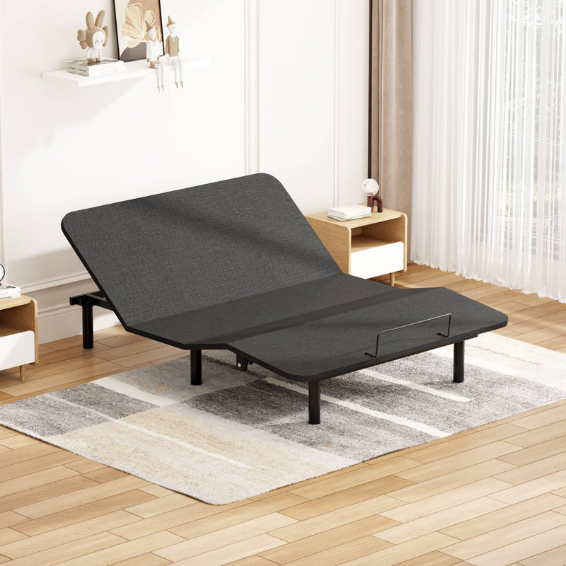 Boltz Adjustable Bed Frame with Wired Remote and Oxford Fabric, Queen