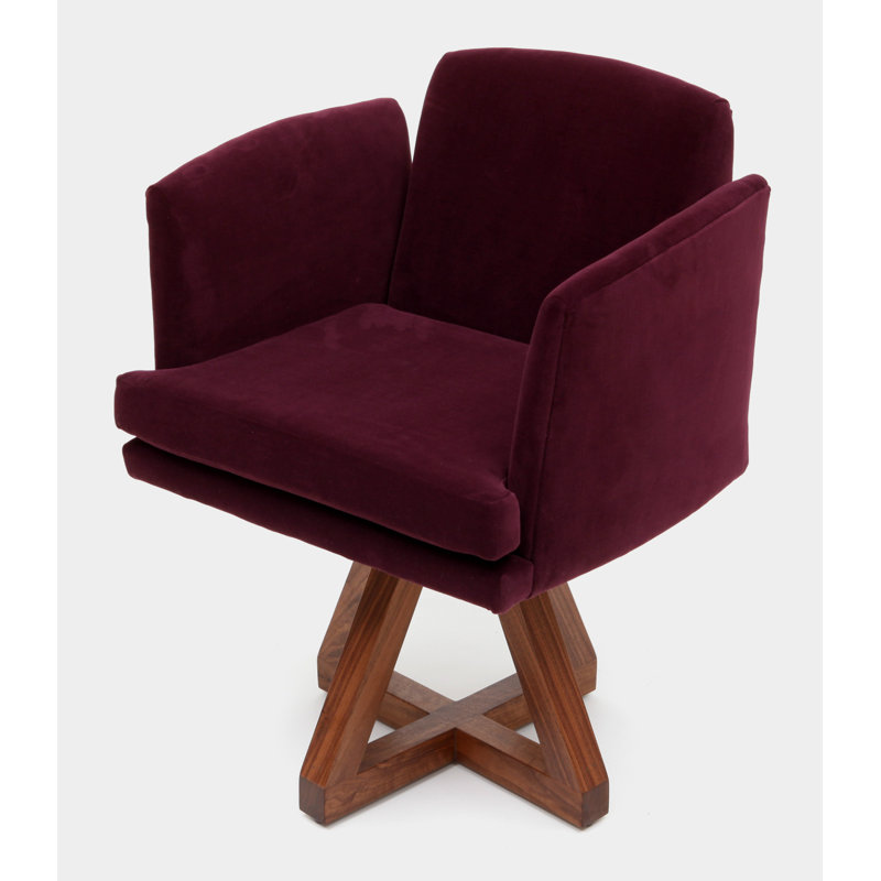 Allison Upholstered Arm Chair, Eggplant