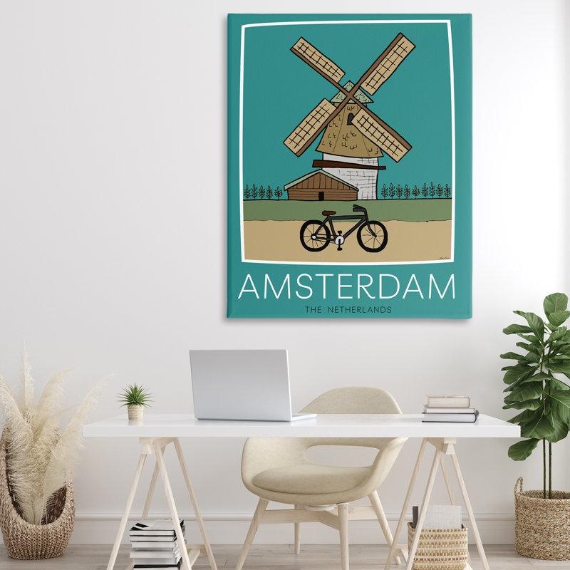 «Amsterdam Windmill», toile par Hugo Edwins, H 48 po x l 36 po