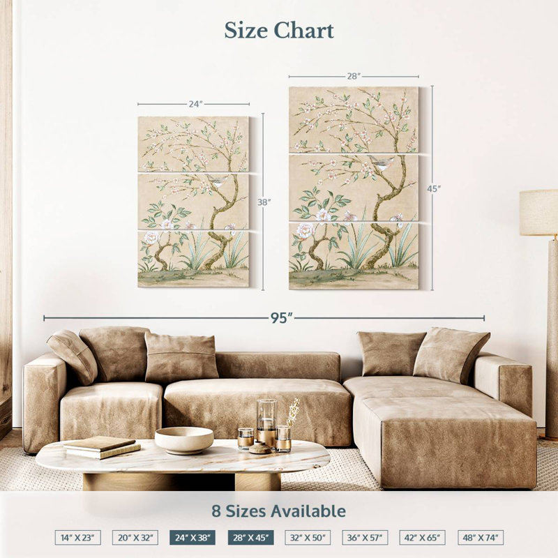 Murale printanière Alvord I brun clair, H 38 po x l 24 po