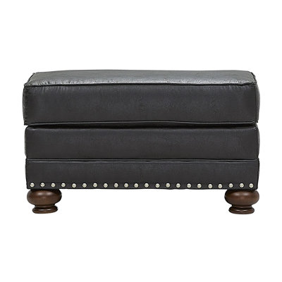 Repose-pieds rembourré 34 po avec têtes de clou étain 34 po - Ridgeline Midnight