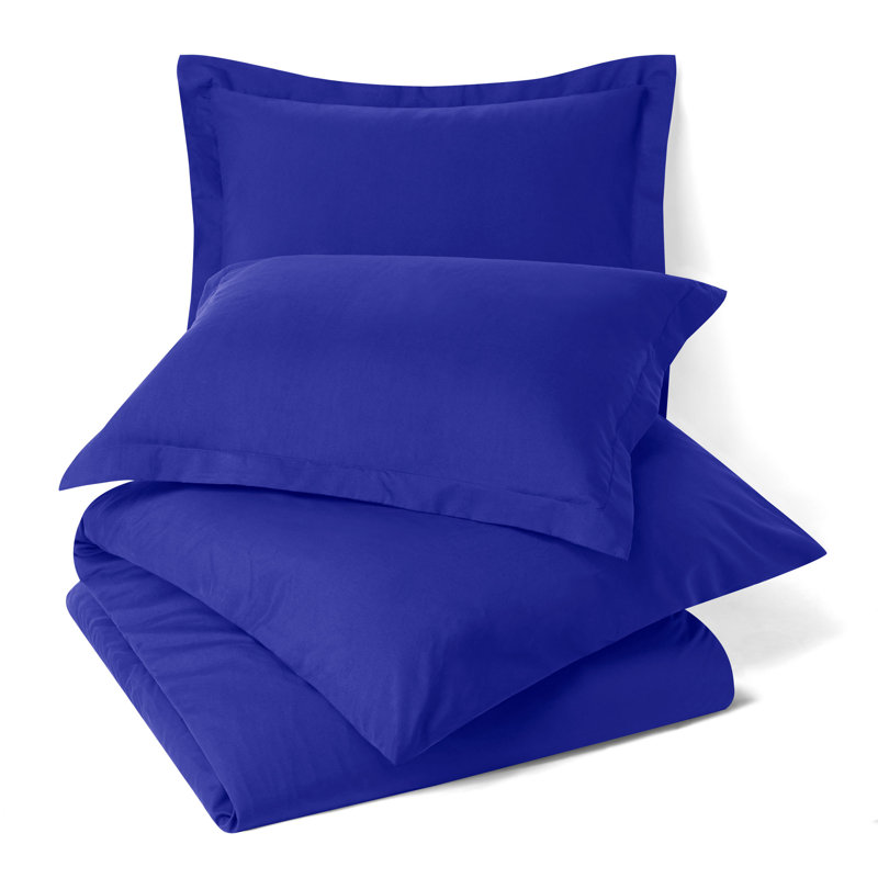  Ensemble de housse de couette ultra-doux, Bleu royal, Housse simple + 1 taie décorative
