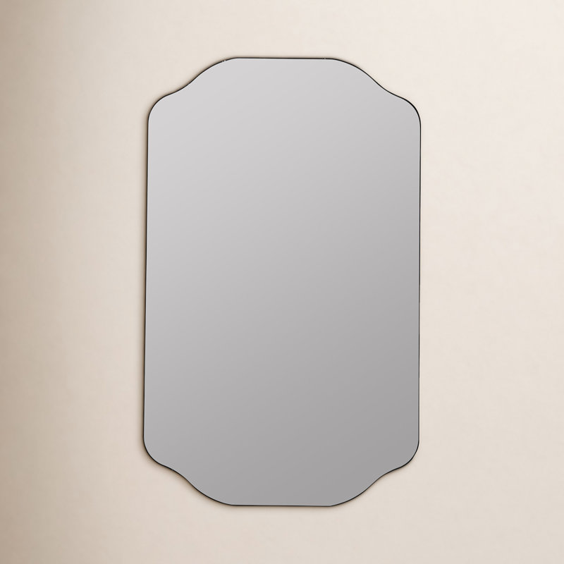 Henry Scalloped Metal Mirror, Silver