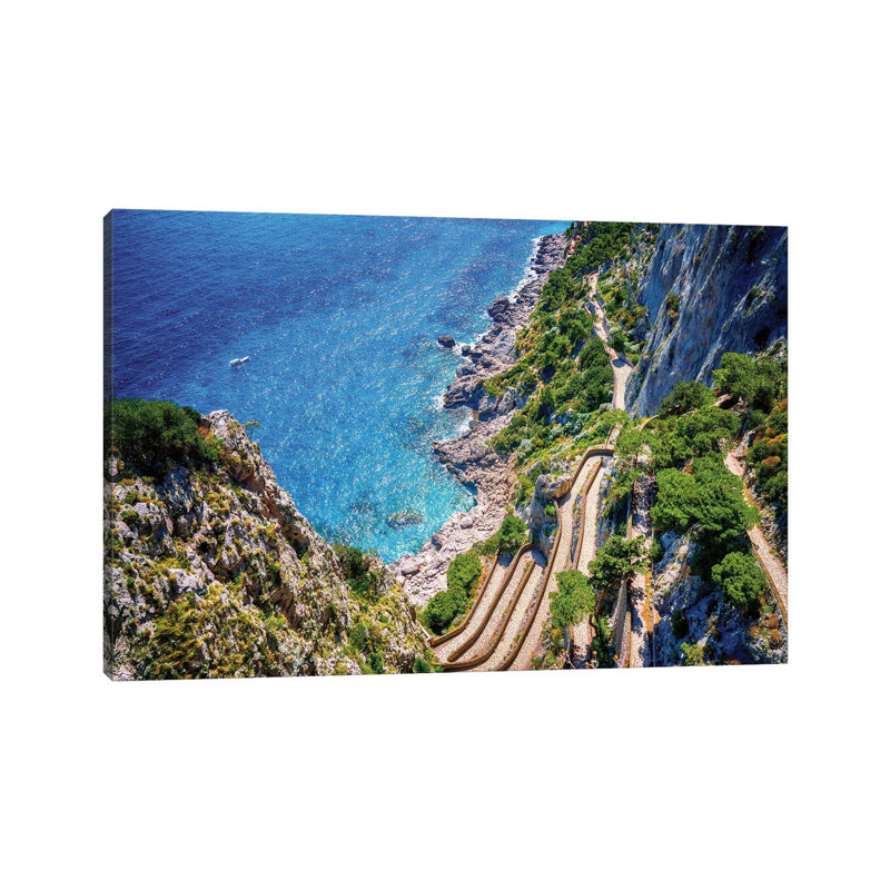 Via Krupp, Capri by Susanne Kremer - Gallery-Wrapped Canvas Giclée on Canvas, 20.32 cm H x 30.48 cm W, Canvas