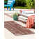 Loreen Geometric Machine Woven Rectangle Polypropylene Indoor / Outdoor Area Rug in Rust Red