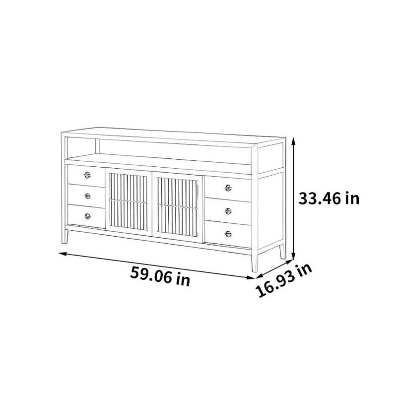 Buffet simple en bois massif
