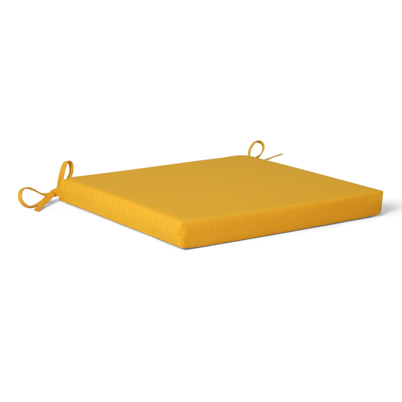  Patio Dining Chair Cushion, Yellow, 19" W x 17" D