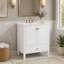 Meuble-lavabo 30 po avec lavabo, meuble-lavabo autoportant avec 1 tiroir et 2 portes à fermeture en douceur avec rangement pour porte, structure et pieds en bois massif, un paquet, blanc