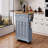 54Inch Large Kitchen Island With Rubber Wood Drop Leaf, Embossed Texture Rolling Kitchen Cart On 4 Wheels With 4 Doors And 3 Drawers, Kitchen Island-440833114