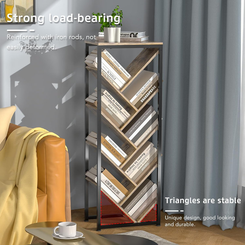 Tree Bookshelf - 9 Tier Floor Standing Tree Bookshelf for CDs/Movies/Books