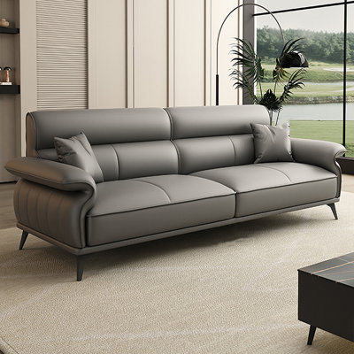 Canapé modulaire en cuir véritable LightGray