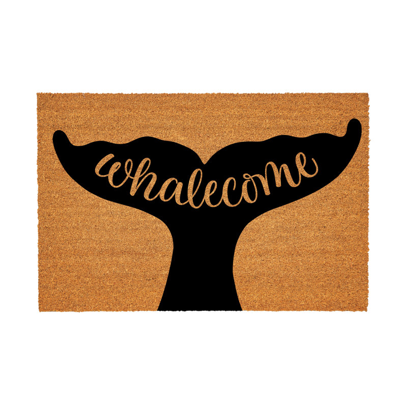 Coastal Coir Mat Welcome Whale 36x24"