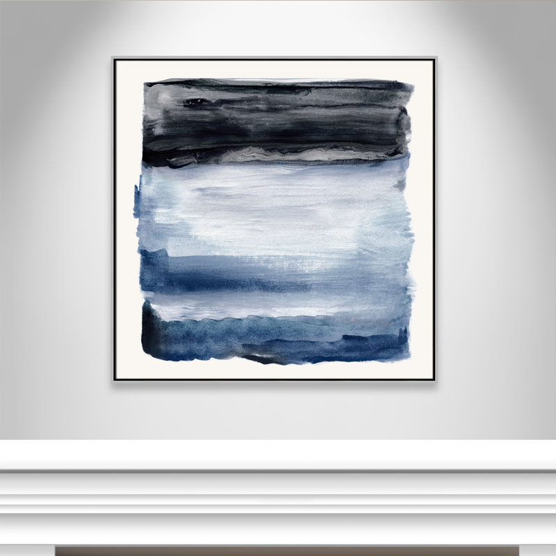 «Navy Sky I» par Nan, H 41,5 po x l 41,5 po, Argent