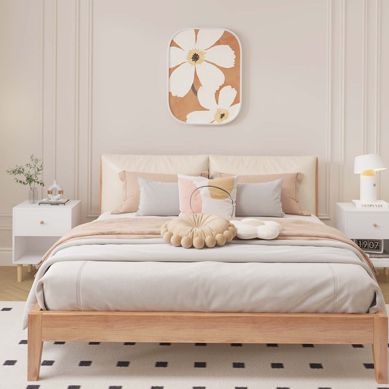 Wooden Nightstand With One Drawer One Shelf For Kids