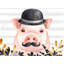 Petit napperon cochon détective | Décor d'animaux de ferme | Polyester