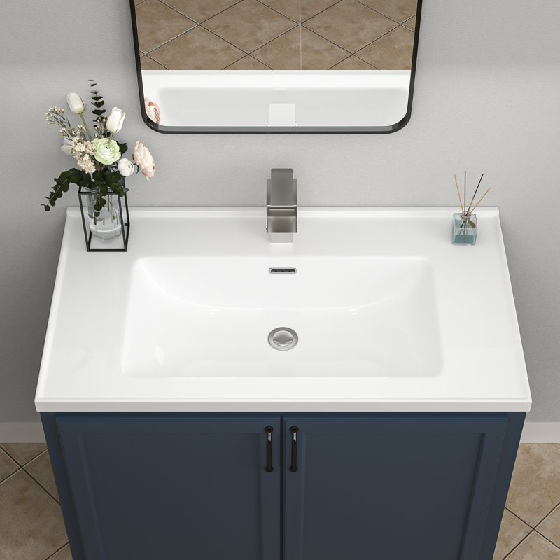 Évier de salle de bain encastré en céramique 23,5 po / 35 po, 35 po x 20 po