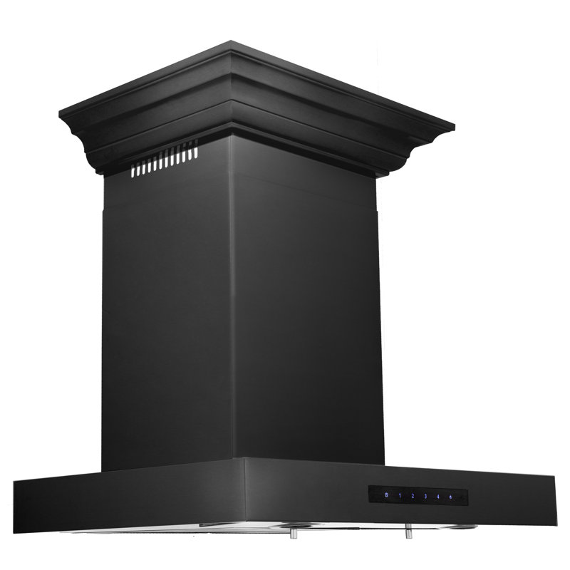 24" KE 400 CFM Convertible Wall Mount Range Hood, Black Stainless Steel