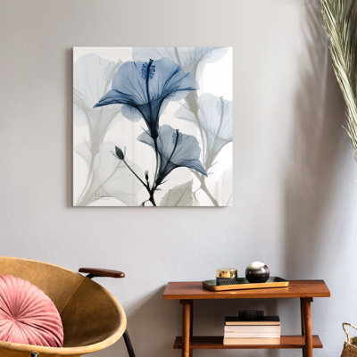 Blue Xray Floral by Albert Koetsier - Unframed Photograph on Glass