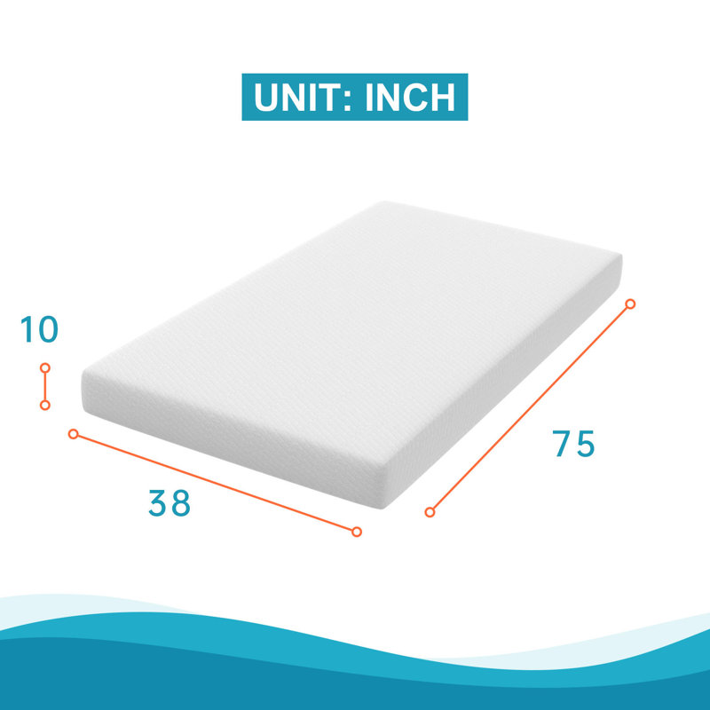 10" Gel Memory Foam Mattress Breathable Cover Medium Firmness, Twin