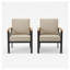 Ensemble de 2 fauteuils d'extérieur robustes avec tissu résistant aux intempéries, beige