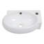 Lavabo de salle de bain mural 16 po x 11 po, lavabo de salle de bain mural ovale en céramique avec trop-plein, compatible avec robinet à un trou, blanc