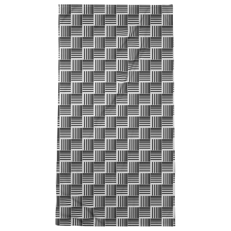 Serviette de plage à rayures tressées classique, Noir