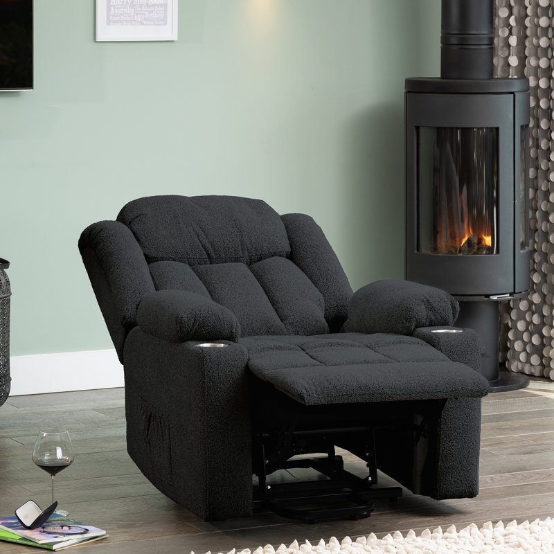 Redding 89cm Wide Lift Assist Standard Recliner with Massager, Dark Grey